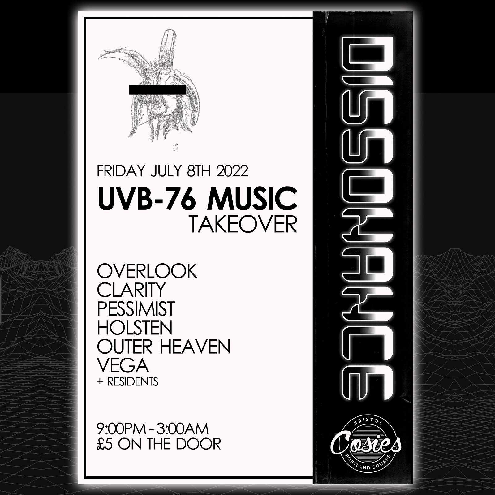 Dissonance Presents: UVB-76 Music at Cosies