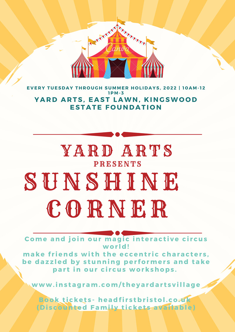 Yard Arts presents SUNSHINE CORNER at Yard Arts