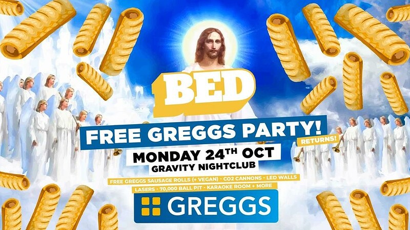 BED: FREE Greggs Party at Gravity Bristol
