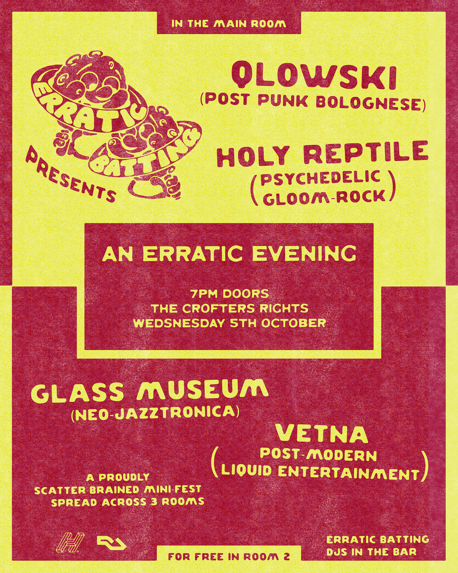 Qlowski + Holy Reptile + Vetna at Crofters Rights