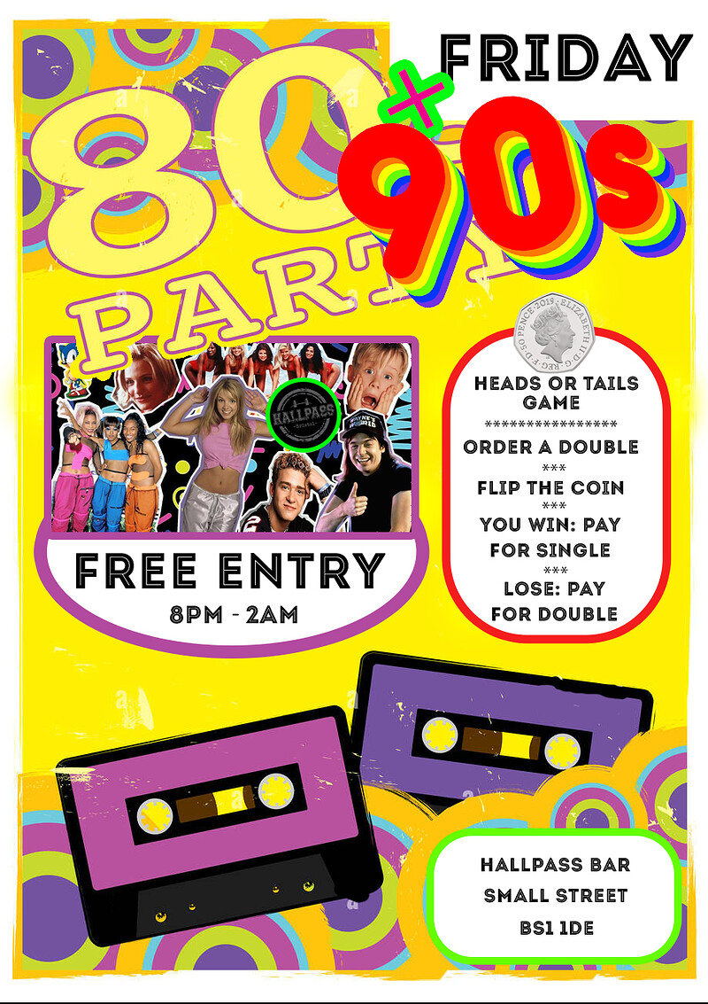 80's & 90's Heads or Tails Party at Hallpass