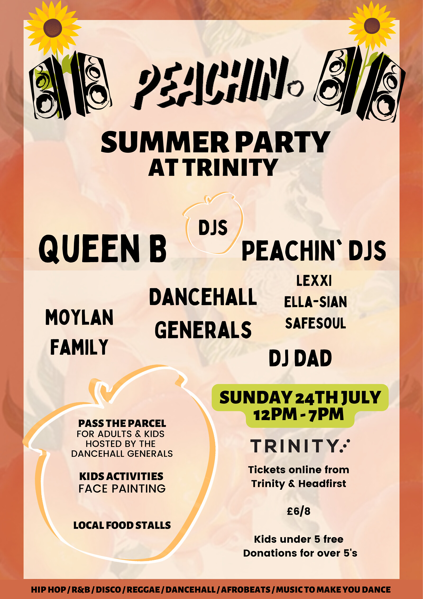 Peachin' Summer Party tickets — £6.55 | The Trinity Centre, Bristol
