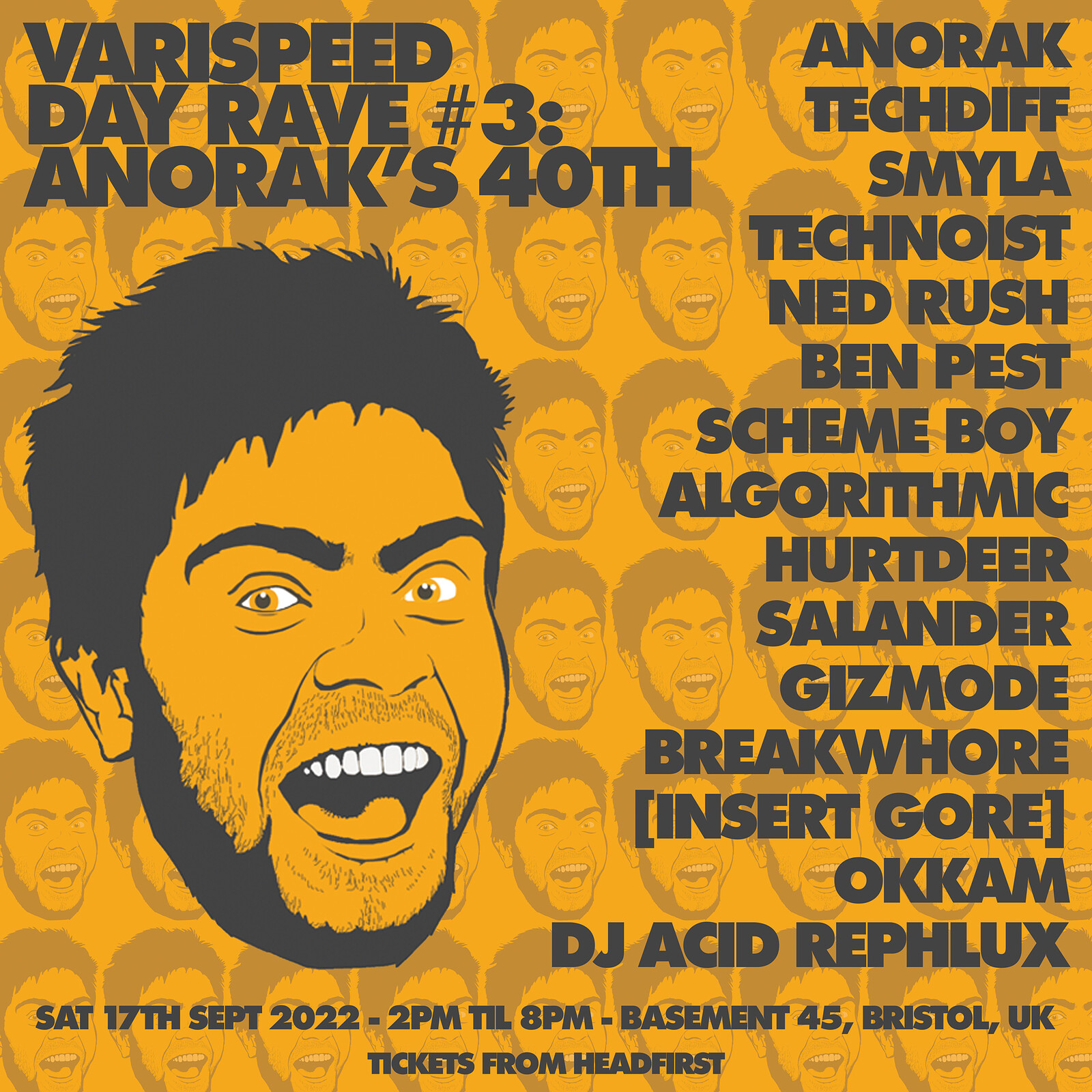 Varispeed presents Anorak's 40th Birthday Bash at Basement 45