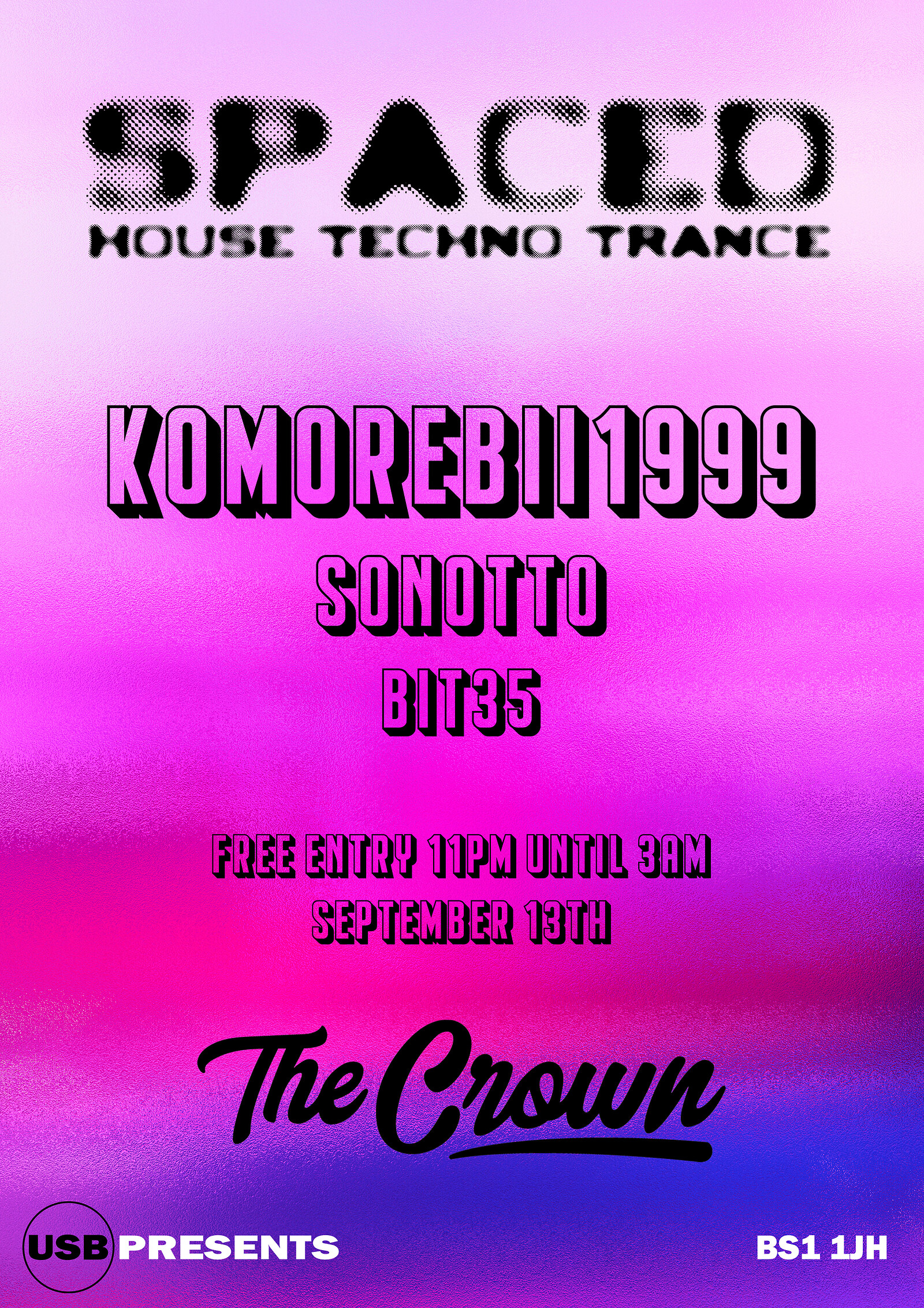 SPACED 2 - House/Techno/Trance at The Crown