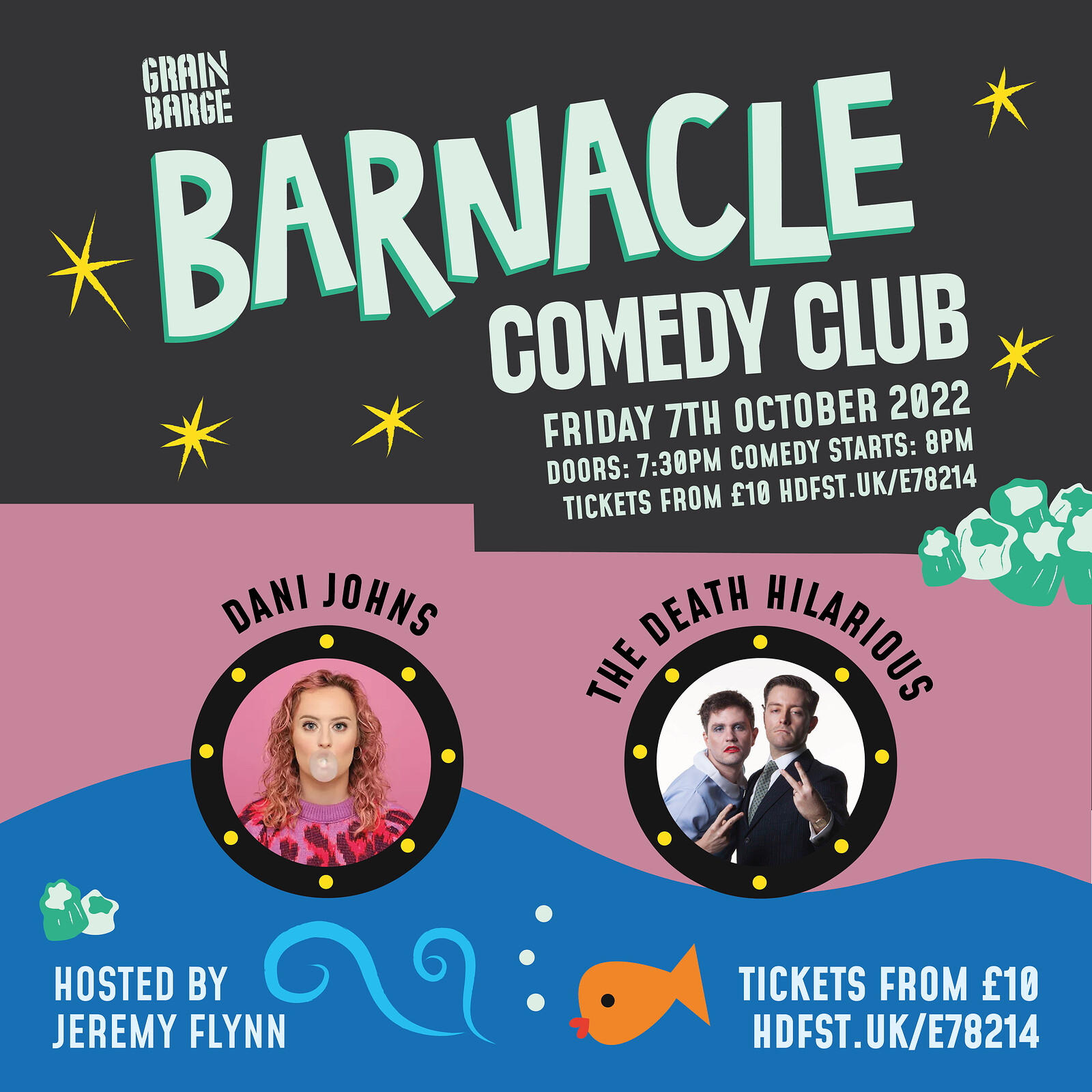 Barnacle Comedy Club - The Death Hilarious at The Grain Barge