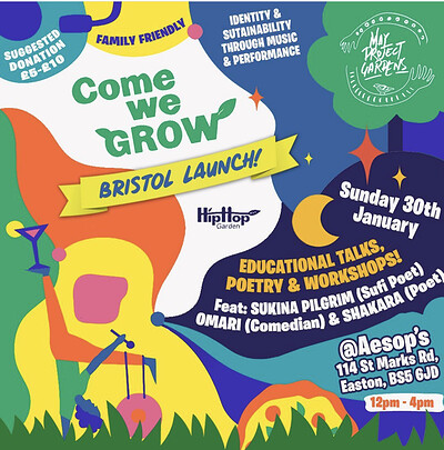 Come We Grow- Bristol Launch at Aesops's in Bristol