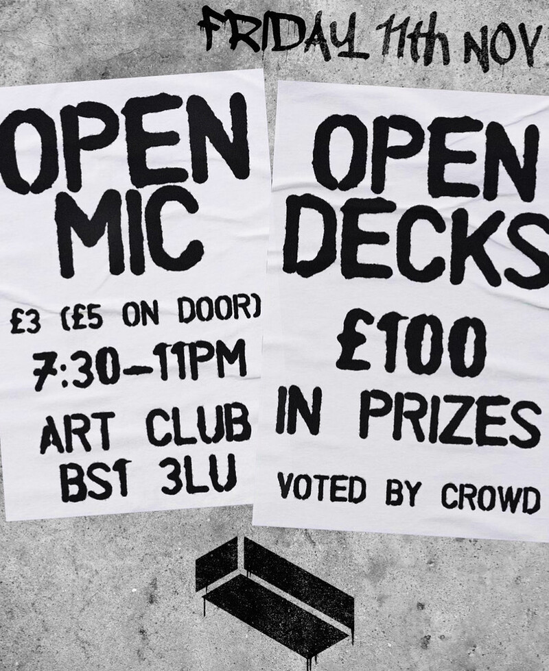 OPEN MIC / OPEN DECKS at Art Club