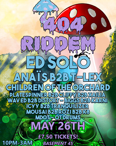 404RIDDEM presents The Psychedelic Jungle at Basement 45 in Bristol