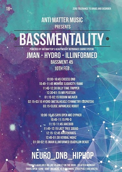 Bassmentality Ft. Hydro, Jman & Illinformed at Basement 45