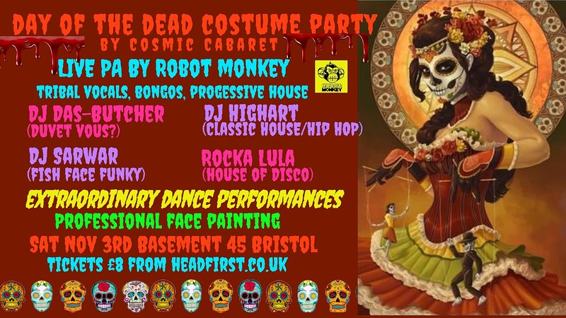 Day Of The Dead Costume Party By Cosmic Cabaret at Basement 45
