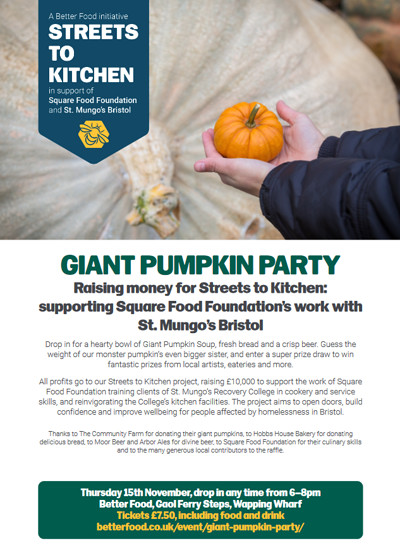 The Giant Pumpkin Party at Better Food Café at Better Food Wapping Wharf