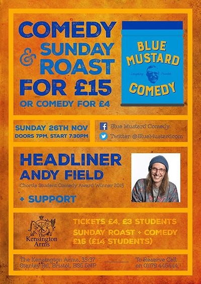 Blue Mustard Comedy with Andy Field at Blue Mustard Comedy
