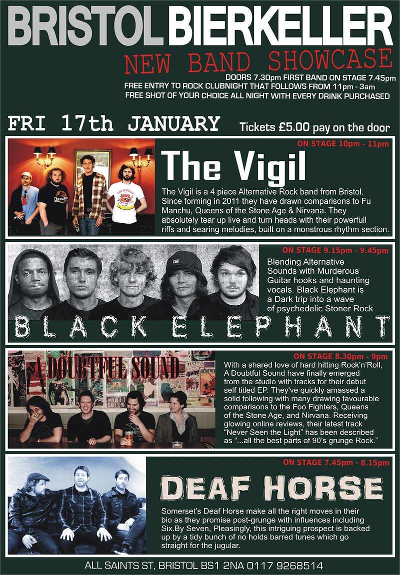 The Vigil + Black Elephant at Bierkeller