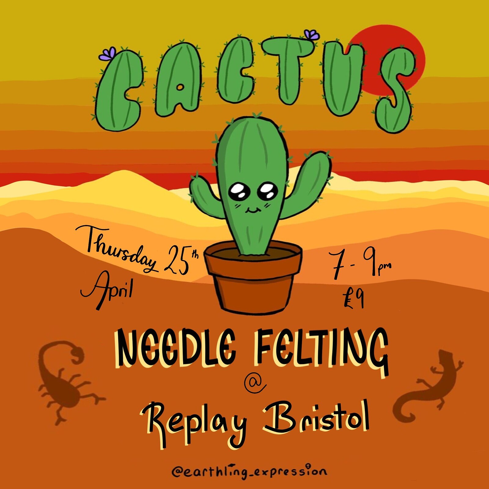 Cactus Felting Workshop at Bristol Board Game Bar