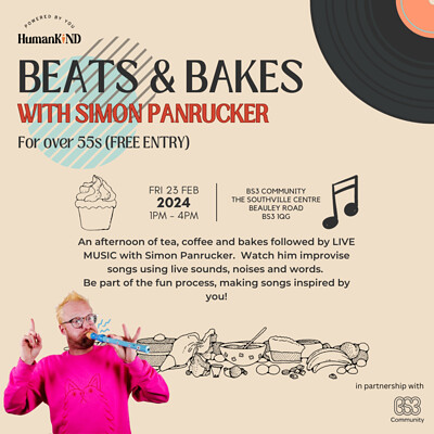 Beats and Bakes with Simon Panrucker at BS3 Community Southville Centre