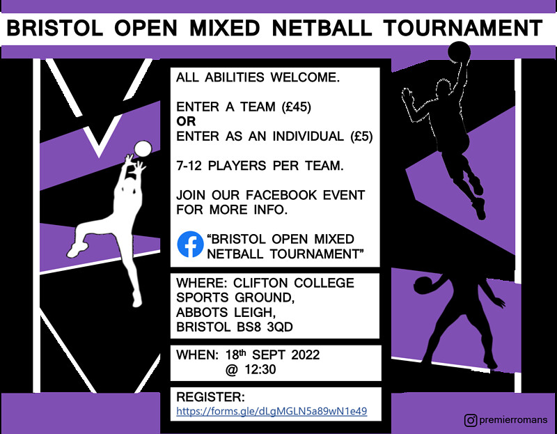 Mixed Netball Tournament at Clifton College Sports Ground (BS8 3QD)