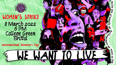 International Women's Day Bristol Strike at College Green in Bristol