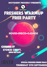 Movement Free Freshers Warm Up Party at Corner 77