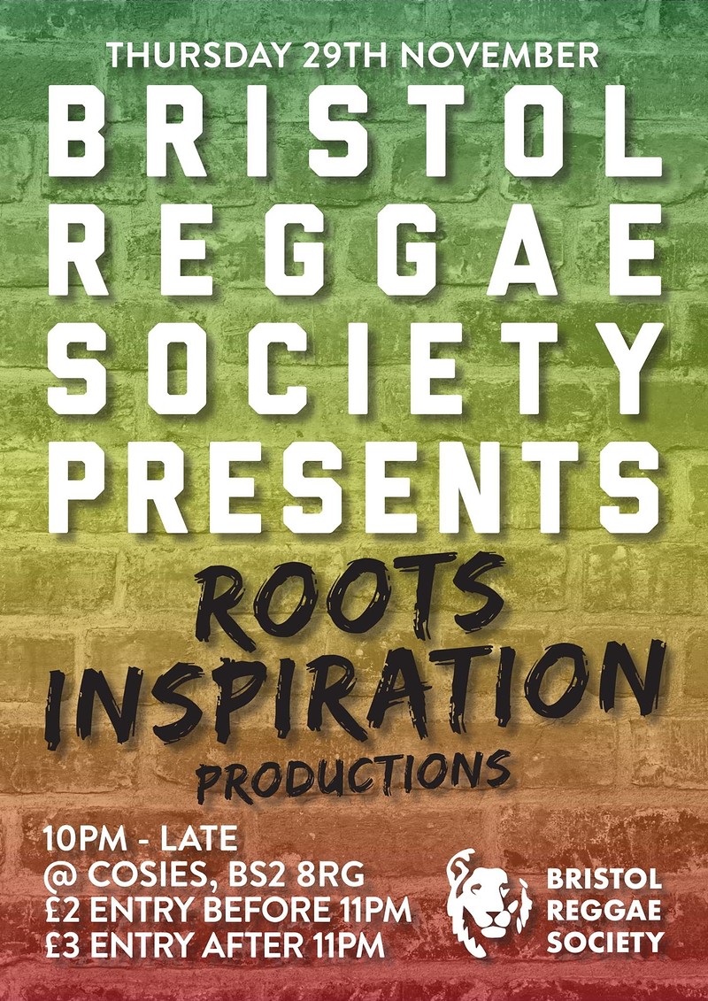 Bristol Reggae Soc ft Roots inspiration at Cosies