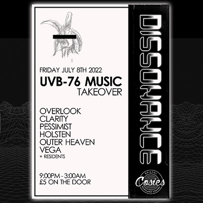 Dissonance Presents: UVB-76 Music at Cosies in Bristol
