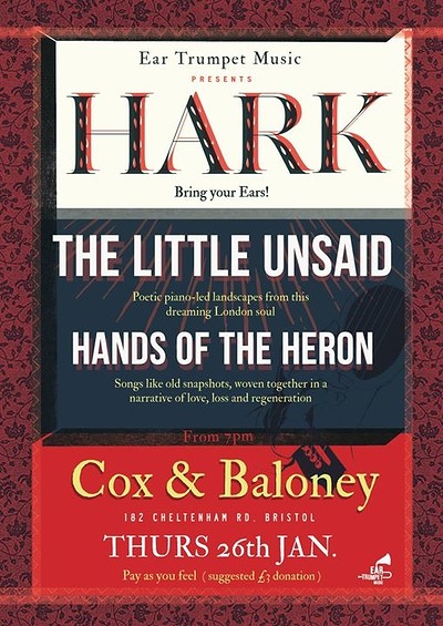The Little Unsaid / Hands of the Heron at Cox and Baloney's Tearoom & Bar