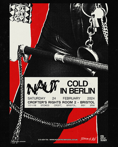 NAUT with Cold in Berlin + support from Bruxism at Crofters Rights