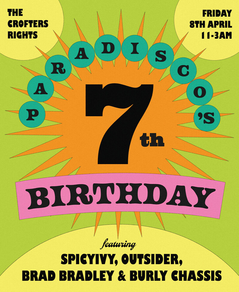 PARADISCO'S 7TH BIRTHDAY at Crofters Rights