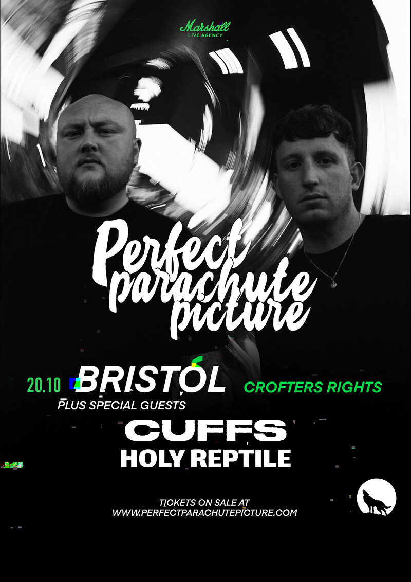PERFECT PARACHUTE PICTURE + CUFFS + Holy Reptile at Crofters Rights