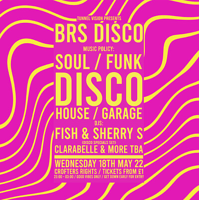 Tunnel Vision: BRS Disco - Disco, Funk, Soul & mor at Crofters Rights in Bristol