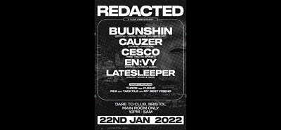 REDACTED: BUUNSHIN at Dare to Club in Bristol