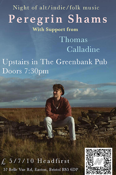 Peregrin Shams w/ support from Thomas Calladine at Greenbank Pub