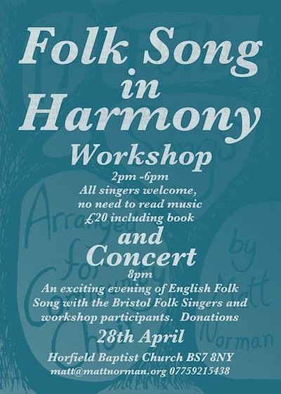 Folk Song in Harmony Workshop at Horfield Baptist Church, BS7 8NY