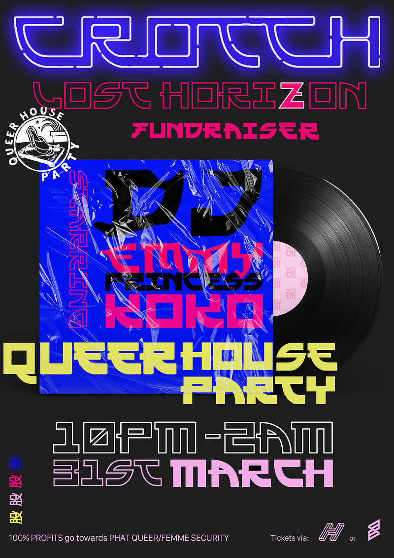 CROTCH X QUEER HOUSE PARTY TICKETS ON THE DOOR at Lost Horizon