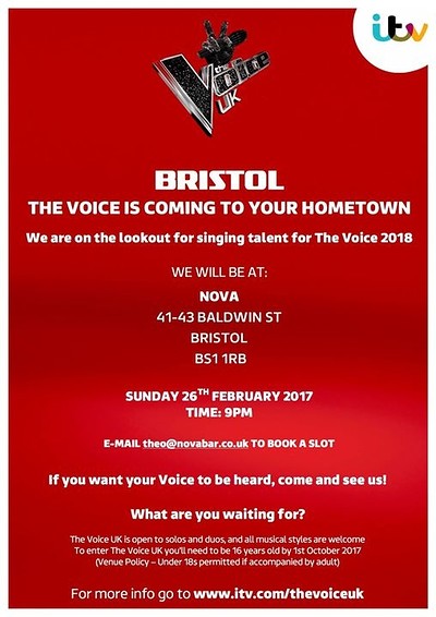 The Voice are coming to Open Mic at Nova