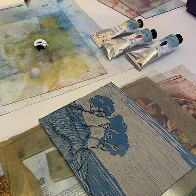 Linoprinting with Kate Miller at Prior Shop, Cabot Circus