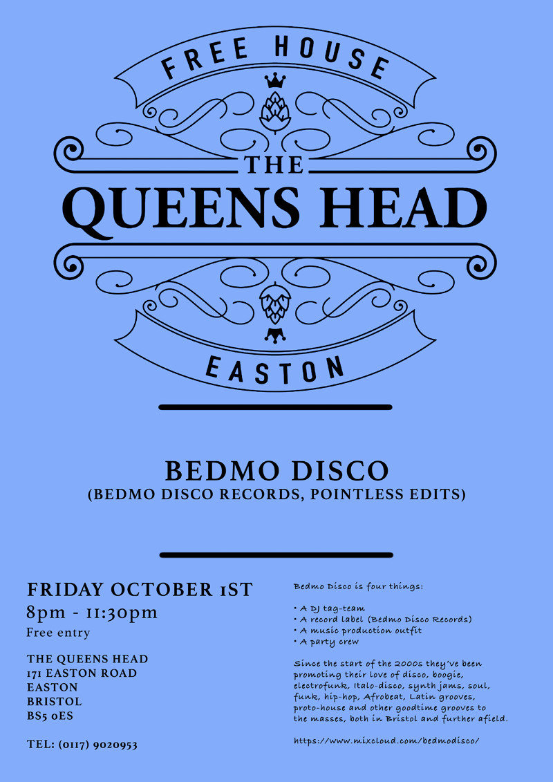 Bedmo Disco at Queens Head Easton