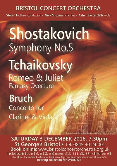 Bristol Concert Orchestra Shostakovich/Tchaikovsky at St George's