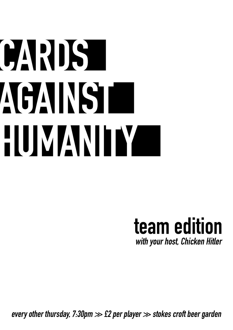 CARDS AGAINST HUMANITY: Team Edition at Stokes Croft Beer Garden