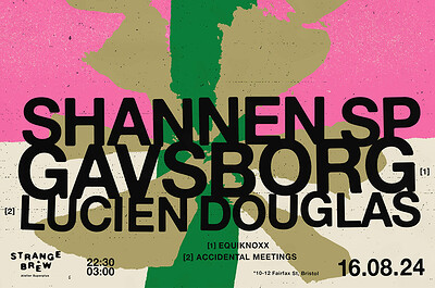SB presents: Shannen SP, Gavsborg & Lucien Douglas at Strange Brew