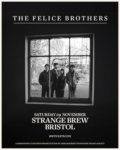 The Felice Brothers + support tbc at Strange Brew