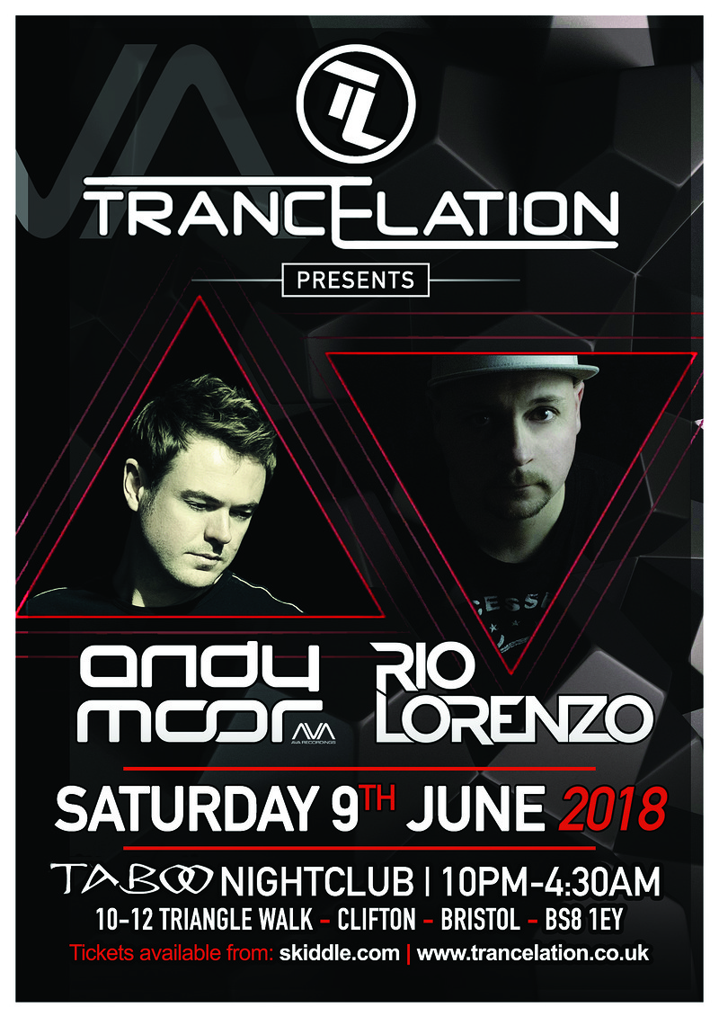 Trancelation presents: Andy Moor & Rio Lorenzo at Taboo Nightclub - 10-12 Clifton Triangle, Bristol, BS8 1EY