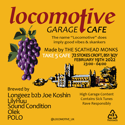 Locomotive Presents 'Garage Café' at Take Five Cafe in Bristol