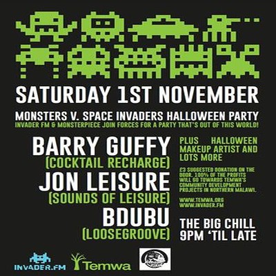 Monsters V Space Invaders Hall at Big Chill Bar Bristol