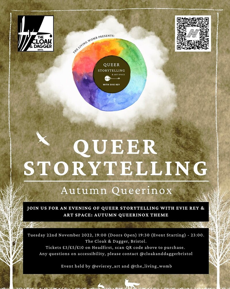 Queer Storytelling with Evie Rey: AUTUMN QUEERINOX at The Cloak and Dagger