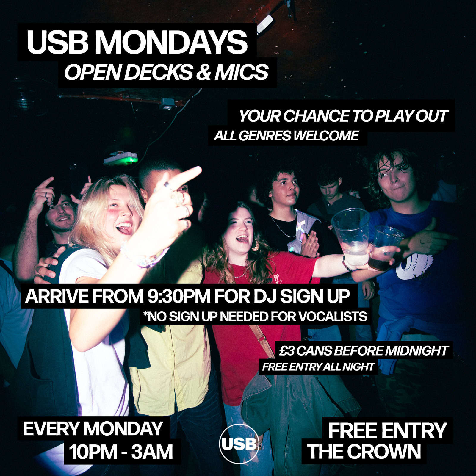 USB Mondays: Open Decks and Mics at The Crown