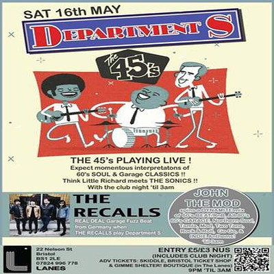 Department S Club Night The 45 at The Lanes Bristol