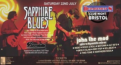 DEPARTMENT S CLUB NIGHT with SAPPHIRE BLUES & BORD at The Lanes