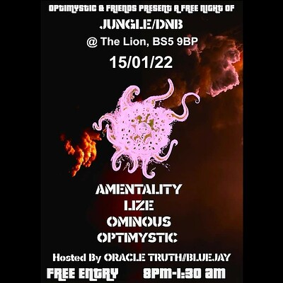 Optimystic & Friends Jungle/DnB Session 26 at The lion BS5 in Bristol