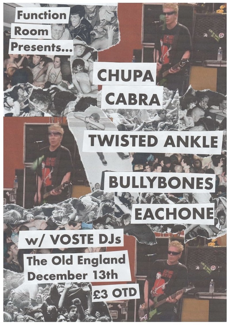 Chupa Cabra / Twisted Ankle / BullyBones / EachOne at The Old England Pub
