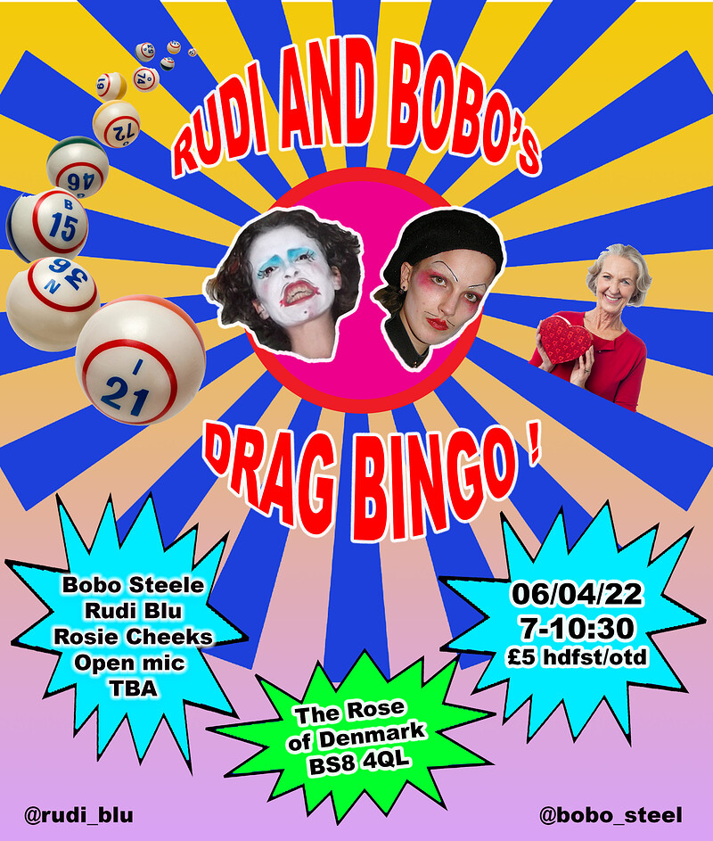 Rudi and Bobo’s Drag Bingo at The Rose of Denmark